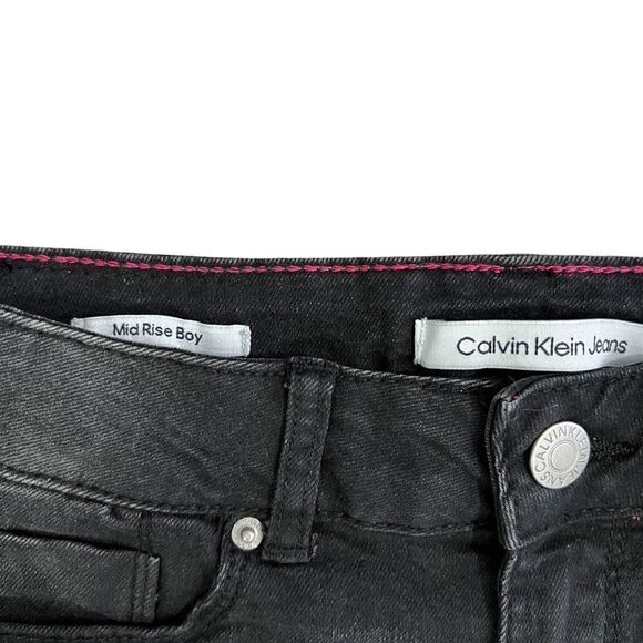Calvin Klein Girls Mid-Rise Boy Jean Shorts Black Size 8 - Picture 7 of 9